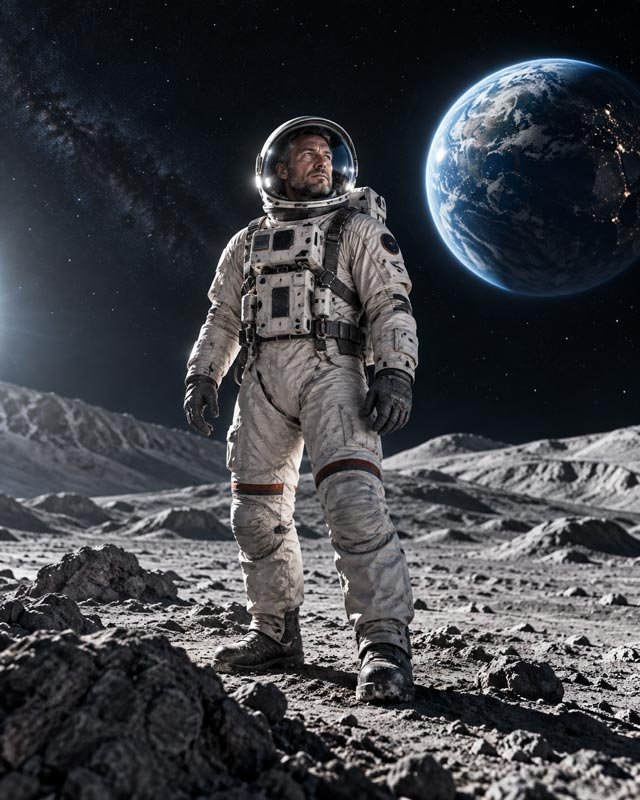 AI-generated moon explorer look