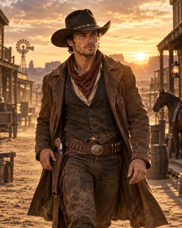 AI-generated western cowboy look